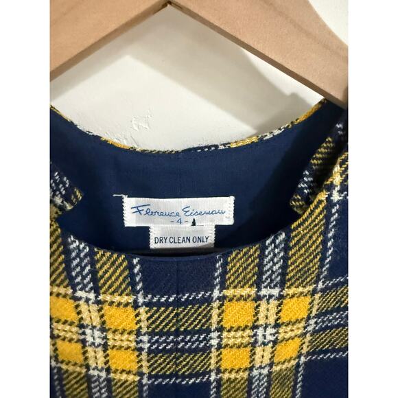 VTG Florence Eiseman Navy/Gold Boys Plaid Wool Romper 4 - Picture 3 of 6